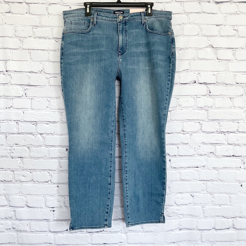 New NYDJ Curve 360 Slim Straight Ankle Jeans Plus Size 16